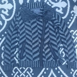 Chevron asymmetrical zipped sweater